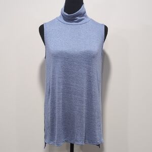 Apt. 9 Sleeveless Blue Turtleneck Tank Top